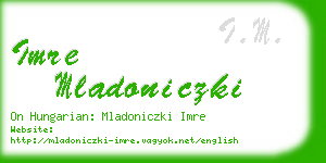 imre mladoniczki business card
